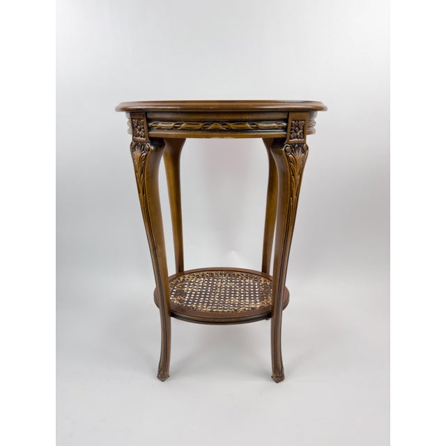 Wood French Early 20th Century Hand-Carved Wooden Guéridon Side Table For Sale - Image 7 of 17