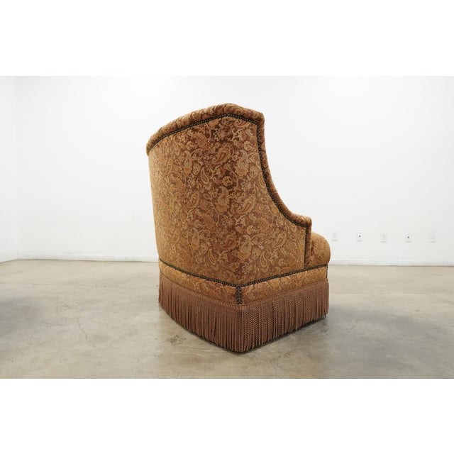 Vintage Marge Carson Curved Tufted Upholstered Dining Bench With Tassel Fringe For Sale In Austin - Image 6 of 13