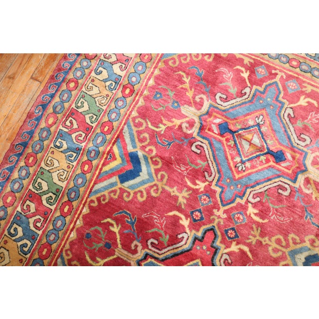 Radiant Colorful Indian Vintage Room Size Rug For Sale - Image 10 of 18