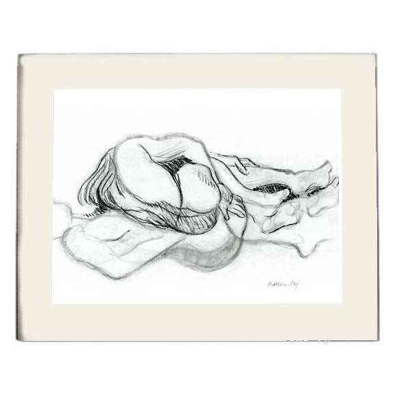 Original Semi Abstract Charcoal Drawing, "Floor Contact" For Sale - Image 4 of 4