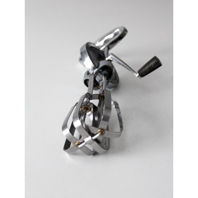 Silver Vintage Flint Egg Beater Hand Crank Mixer For Sale - Image 8 of 8