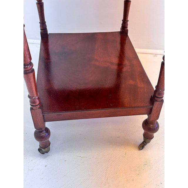English Mahogany Two-Tier Georgian Style Side Table on Casters, Circa 1930s For Sale - Image 14 of 15