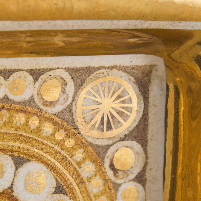 French Gilt Ceramic Tray by Georges Pelletier, 1970s For Sale In Chicago - Image 6 of 9