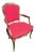 Vintage French Louis XV Style Giltwood Armchair with Rococo Carved Frame and Nailhead Trim, 1940s For Sale