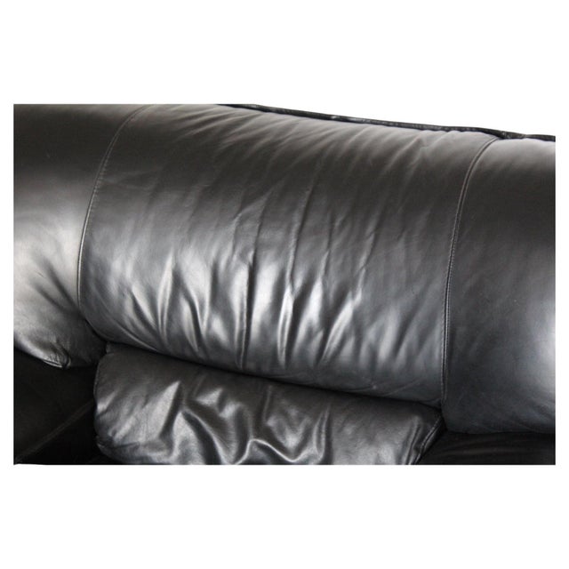 Black Postmodern Lounge Chair in Black Leather and Steel attributed to Nicoletti Salotti for Avanti, Italy, 1980s For Sale - Image 8 of 12
