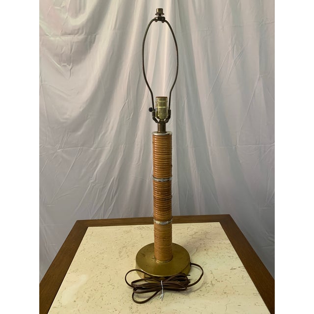 Wood Vintage Gabriella Crespi Style Pencil Reed Lamp For Sale - Image 7 of 10
