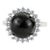 Antique Style Black Star Statement Ring With Sparkling Halo Zircons Size 6 For Sale
