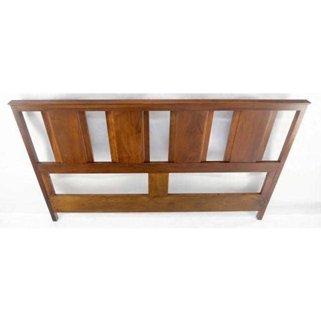 Brown Walnut c1970s Baughman Style Queen Size Headboard Bed Mid Century Modern MINT For Sale - Image 8 of 15