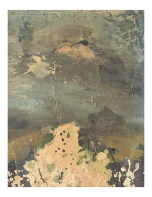 Abstract Painting, 20th-Century, Oil on Board, Framed