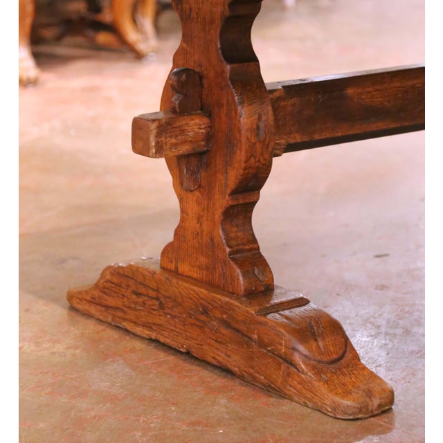 19th Century French Louis XIII Oak Refectory Monastery Dining Table For Sale - Image 4 of 10