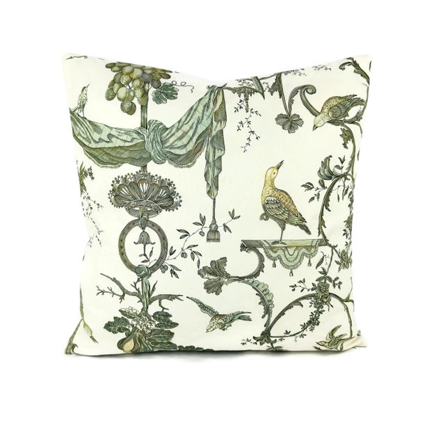From Brunschwig & Fils Kininvie Cotton Print in the color Leaf on White pillow cover. This pillow features a variety of...