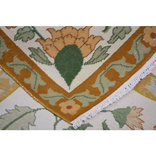 Vintage Chinese Art Deco Hand Knotted Wool Rug,8'9'' X 11'9'' For Sale - Image 4 of 5