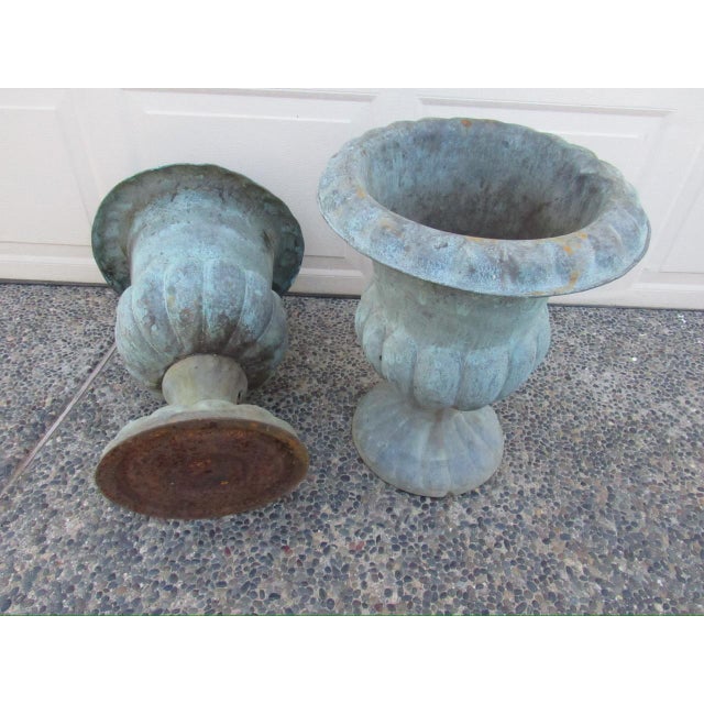 Pair of Antique French Copper Urns For Sale - Image 11 of 17