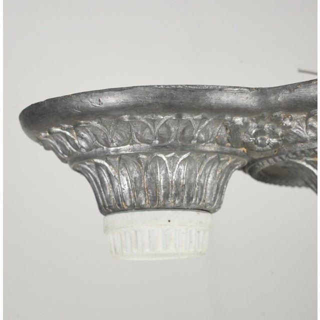 Art Deco Antique Art Deco Exposed Bulb Flush Mount Fixture For Sale - Image 3 of 5