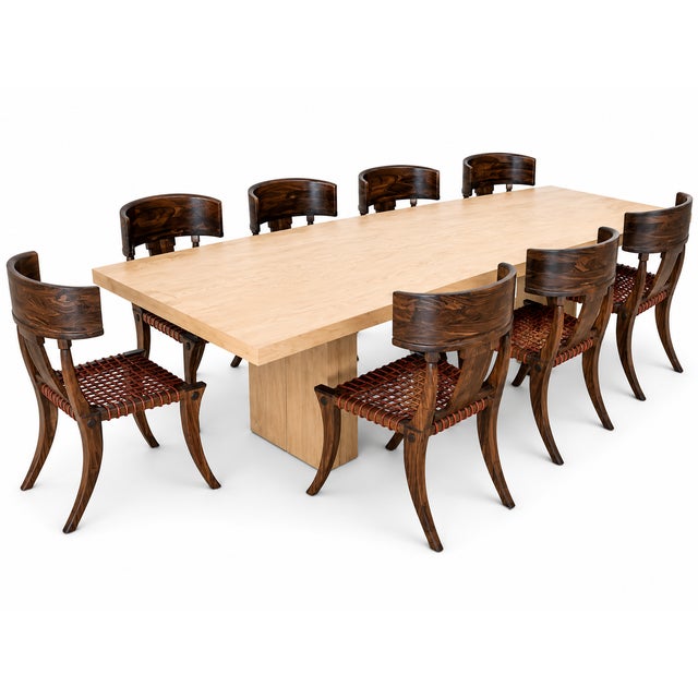 2000 - 2009 Klismos Style Solid Walnut Dining Chairs -Set of 10 For Sale - Image 5 of 7