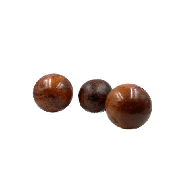 Wooden Spherical Sculptures, France, 1960s, Set of 3 For Sale - Image 4 of 18