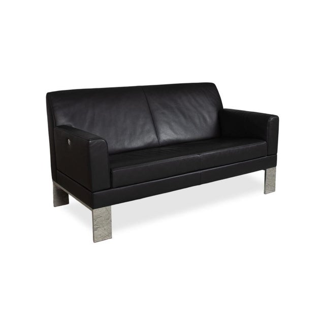 Modern Glove JR-8900 2-Seater Sofa in Black Leather from Jori For Sale - Image 3 of 16