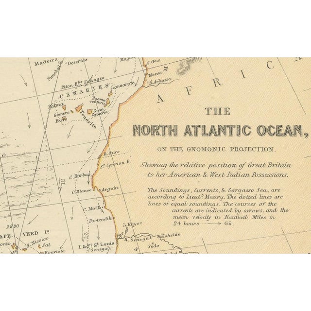 Map of the North Atlantic Ocean, 1882 For Sale - Image 6 of 7
