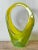 Yellow Vintage Italian Art Glass Vase After Murano For Sale - Image 8 of 8