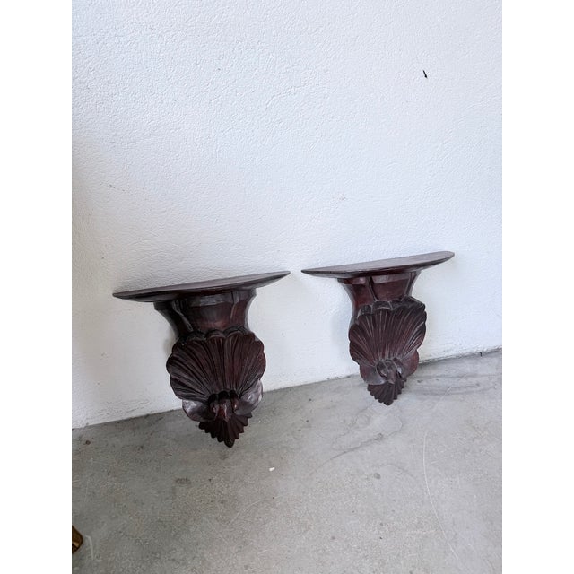 1940s Italian Carved Wall Brackets, 1940s, Set of 2 For Sale - Image 5 of 18