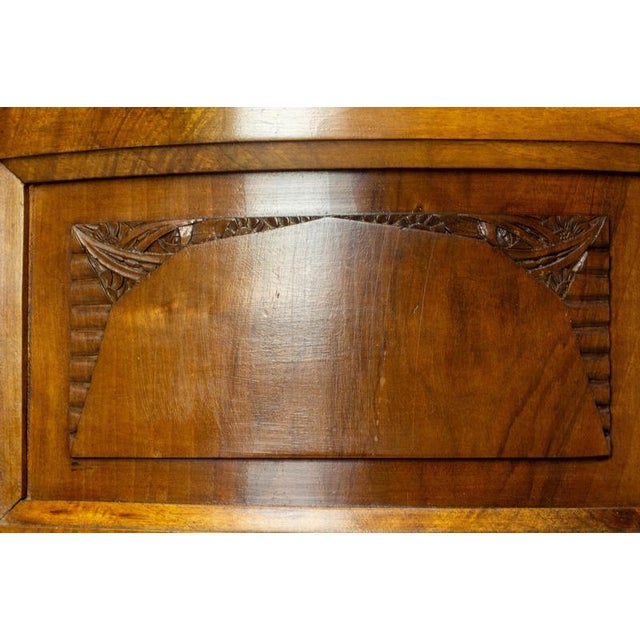 Metal French Walnut, Marble and Bronze Nightstand, 1920 For Sale - Image 7 of 11