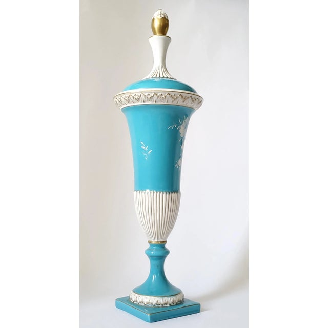 Mid 20th Century Large Urn Lided Vase by R. Capodimonte Signed For Sale - Image 5 of 12