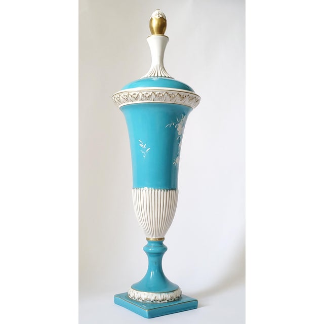 Mid 20th Century Large Urn Vase Capodimonte For Sale - Image 5 of 12