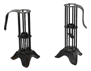 Pair of French 19th Century Iron Candle Stables