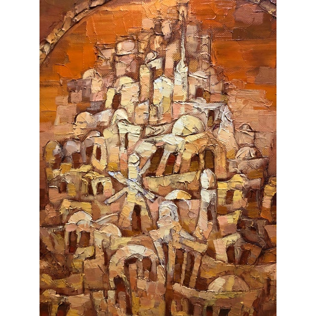 Marina Grigoryan, Old City Jerusalem Landscape Russian Israeli Judaica Oil Painting For Sale - Image 4 of 4
