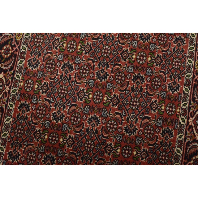 Textile Fine Bidjar Runner 2’8” X 9’9” Red Wool Vintage Traditional Hand-Knotted Rug For Sale - Image 7 of 12