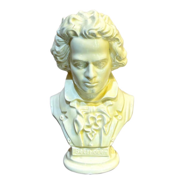 Arnels Cream Ceramic Beethoven Bust For Sale