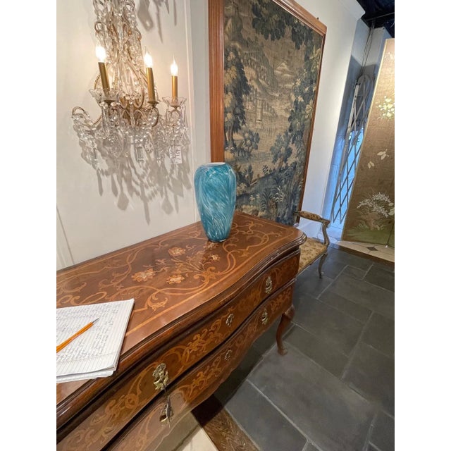 1970s Vintage Blue Murano Glass Vase For Sale - Image 5 of 6