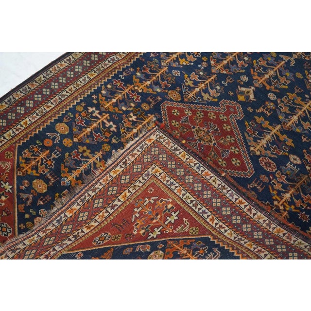 Antique Qashqai Rug 3'8'' x 4'10'' For Sale - Image 4 of 12