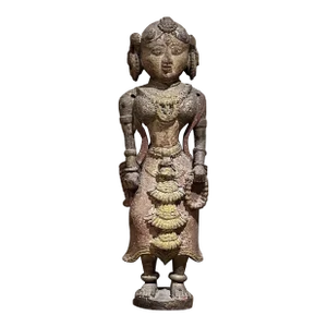1900s Sculpture of Hindu Goddess Figure Intricate Wood Carving