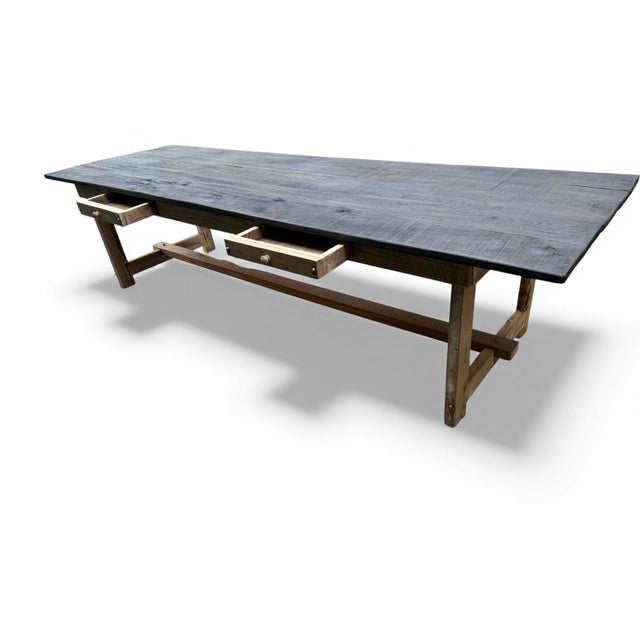 78" - French Farmhouse Table With Drawers on Both Sides For Sale - Image 9 of 10