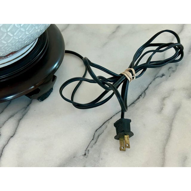 Cream Vintage Chinese Hand Painted Ginger Jar Lamp W/Shade For Sale - Image 8 of 12