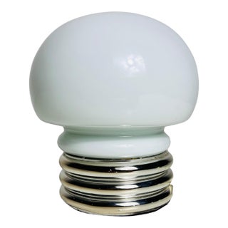 Opal Glass and Chrome Table Lamp, Germany, 1970s For Sale