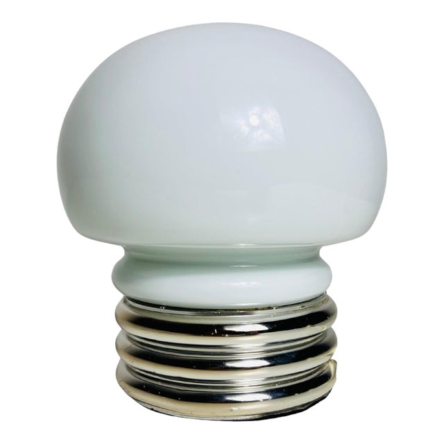 Opal Glass and Chrome Table Lamp, Germany, 1970s For Sale