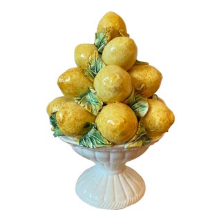 Vintage Majolica Lemon Topiary For Sale