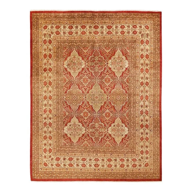 Mogul Collection Hand-Knotted Area Rug - Orange 8' 2" x 10' 6" For Sale - Image 4 of 4