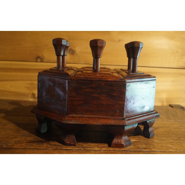 Indian 1960s Carved Indian Compartmented Betel Box For Sale - Image 3 of 6