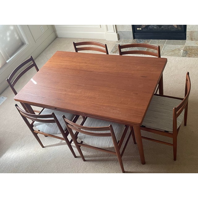 Mid-Century Modern 1950s Hans Wegner Mid-Century Modern Teak Table With Chairs For Sale - Image 3 of 14