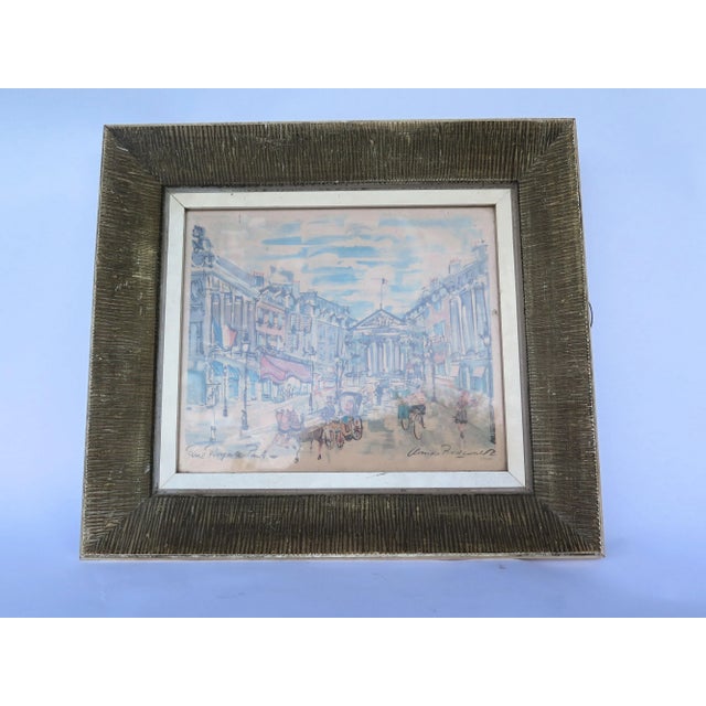 Wood 1950's Print of "The Rue Royale" Paris France For Sale - Image 7 of 7