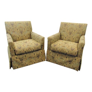 Bernhardt Swivel Club Chairs - a Pair For Sale