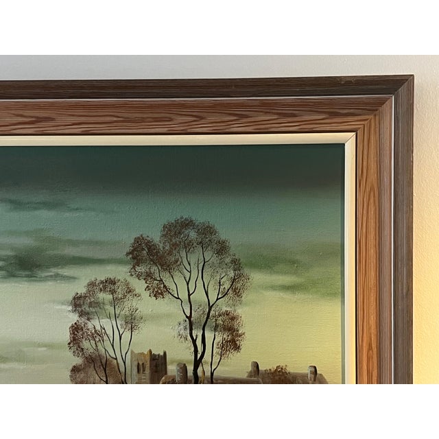 Winter Trees at Village in English Countryside by 20th Century British Artist 1985 Circa For Sale - Image 10 of 13