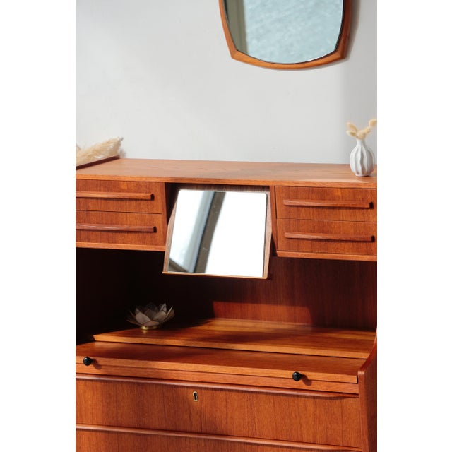 Brown Vintage Swedish Teak Secretaire, 1960s For Sale - Image 8 of 18