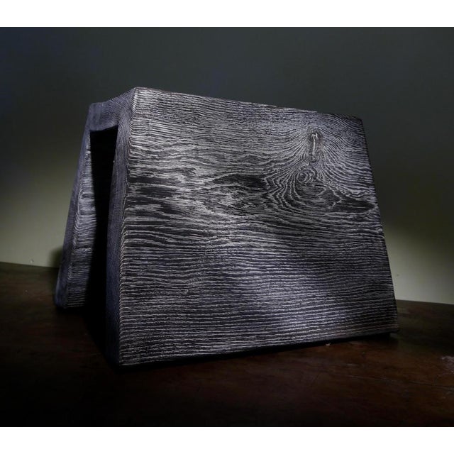 Burnished & limed oak stool, 325, by fritz baumann handmade dimensions: d 25 x w 47 x h 45 cm materials: oak handmade from...