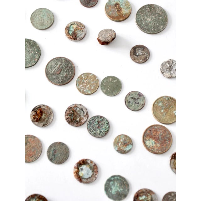 Rustic Vintage Oxidized Coin Collection For Sale - Image 3 of 11