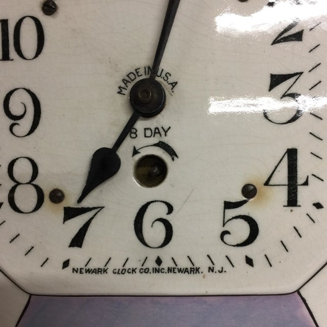 Traditional Vintage Delft Eight Day Clock Newark Clock Co. For Sale - Image 3 of 5