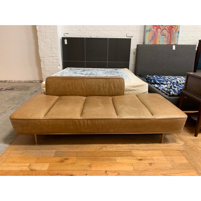 Cb2 Lawndale Saddle Leather Daybed + Brass Base Chairish